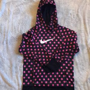 Black with pink polka dots Nike hoodie